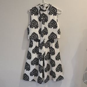 Gracia B&W floral pattern dress